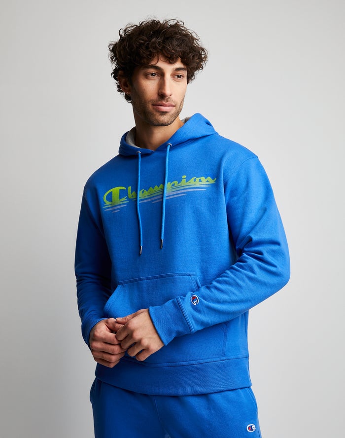 Sudadera Con Capucha Champion Hombre - Powerblend Fleece Ripple Effect ( Azules ) 6148039-GL